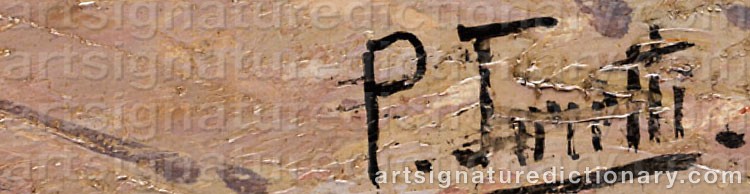 Authentic signature by Pietro TORETTI on  artwork