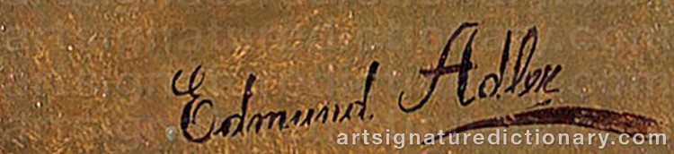 Authentic signature by Edmund ADLER on Painting/Watercolour artwork