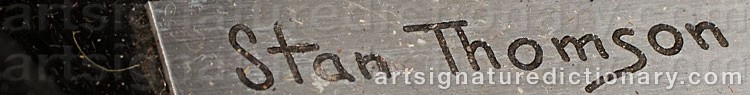 Authentic signature by Stan THOMSON on  artwork
