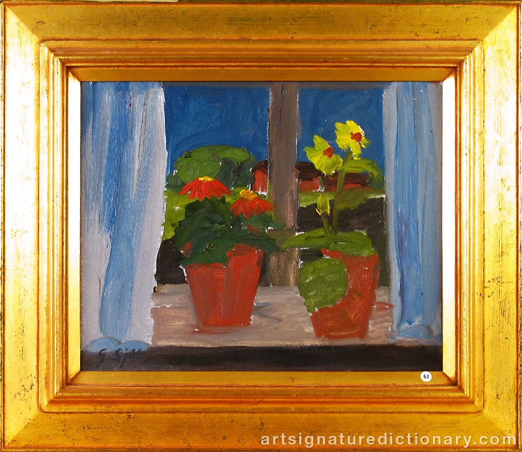 Close-up details showing Gustav SJÖÖ signature forgery characteristics