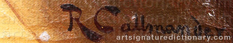 Authentic signature by Reinhold CALLMANDER on  artwork