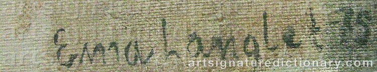 Authentic signature by Erna LANGLET on  artwork