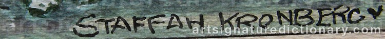 Authentic signature by Staffan KRONBERG on  artwork