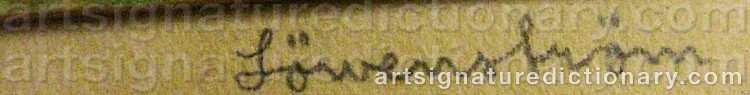 Authentic signature by Carl LÖWENSTRÖM on  artwork