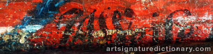 Authentic signature by J. A. WEISE on  artwork