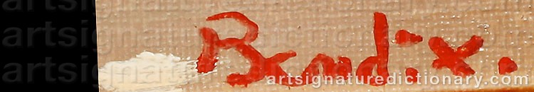Authentic signature by Hans BENDIX on artwork