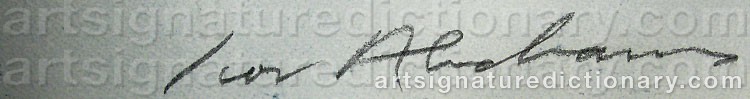 Authentic signature by Ivor ABRAHMS on  artwork