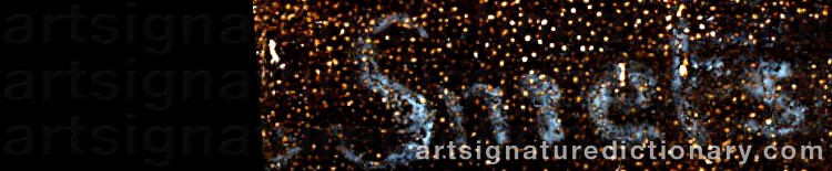 Authentic signature by Louis SMETS on  artwork