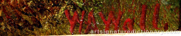 Authentic signature by William Allen WALL on  artwork