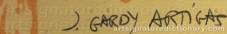 Authentic signature by Joan GARDY ARTIGAS on artwork