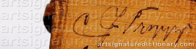 Authentic signature by Carl Johan TRYGG on artwork