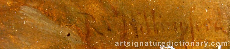 Authentic signature by Robert Alexander HILLINGFORD on artwork
