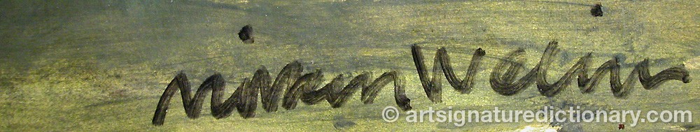 Authentic signature by Håkan WELIN on  artwork