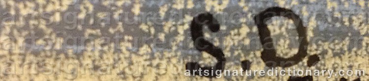 Authentic signature by Sylvette DAVID on  artwork