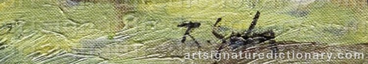 Authentic signature by Rudolf Anton GUBA on  artwork