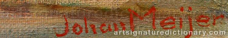 Authentic signature by Johan MEIJER on  artwork