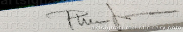 Authentic signature by Plura JONSSON on  artwork