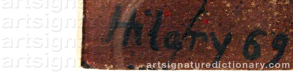 Authentic signature by Hilary KRYSZTOFIAK on  artwork