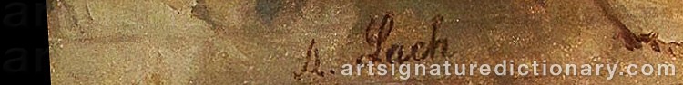 Authentic signature by Andreas LACH on  artwork