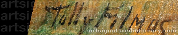 Authentic signature by Tully FILMUS on  artwork