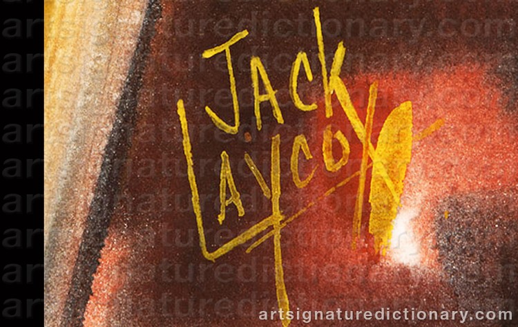 Authentic signature by Jack LAYCOX on Painting/Watercolour artwork