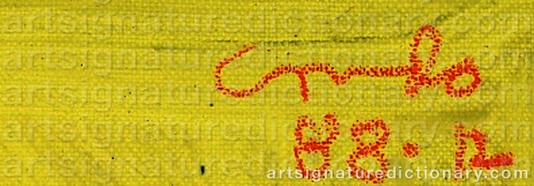 Authentic signature by George CONDO on Painting/Watercolour artwork