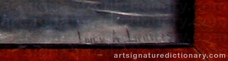 Authentic signature by Lucy Ann LEAVERS on  artwork