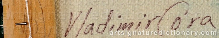 Authentic signature by Vladimir CORA on  artwork
