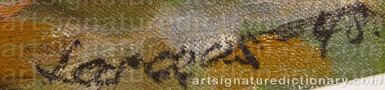 Authentic signature by Lars-Olov LARAEUS on artwork
