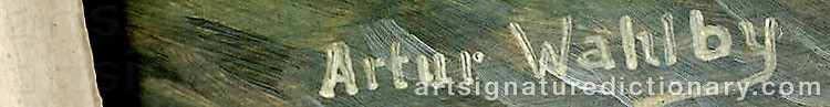 Authentic signature by Arthur WAHLBY on artwork
