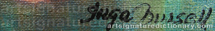 Authentic signature by Inga BURSELL on Painting/Watercolour artwork