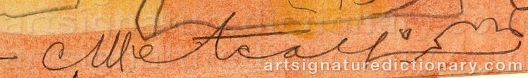 Authentic signature by Conger A. METCALF on  artwork