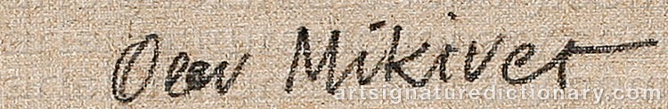 Authentic signature by Olev MIKIVER on Painting/Watercolour artwork