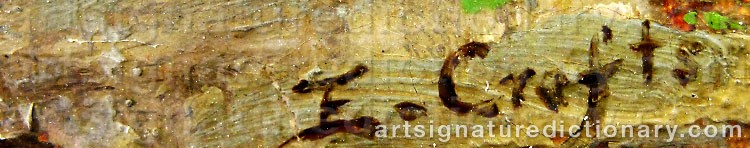 Authentic signature by Ernest CROFTS on  artwork