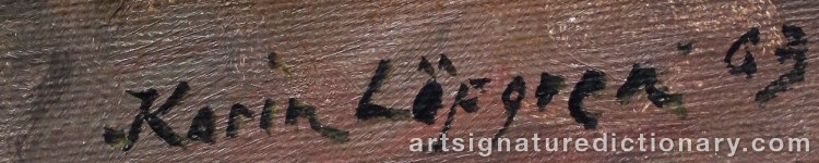 Authentic signature by Karin LÖFGREN on Painting/Watercolour artwork
