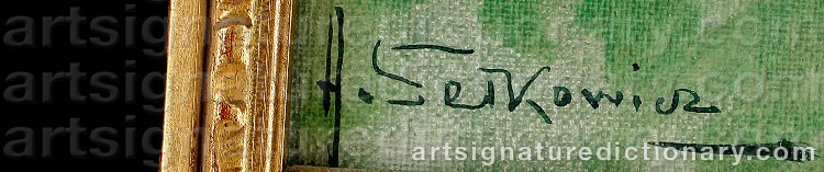 Authentic signature by Adam SETKOWICZ on  artwork