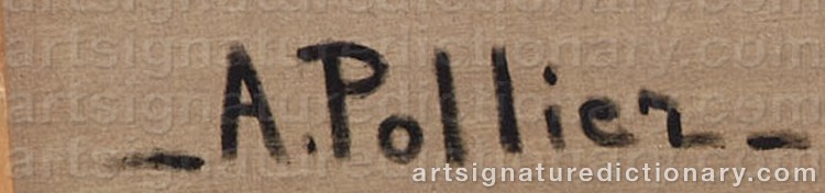 Authentic signature by Andrée POLLIER on Painting/Watercolour artwork