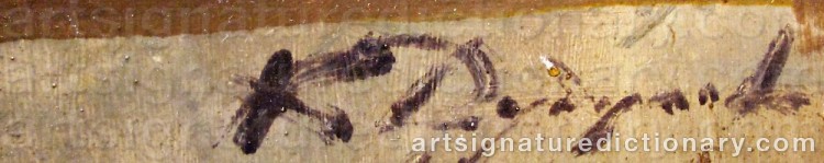 Authentic signature by Konstantin Vikentievich DYDYSCHKO on artwork