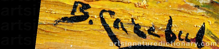 Authentic signature by Béatrice CAREBUL on  artwork