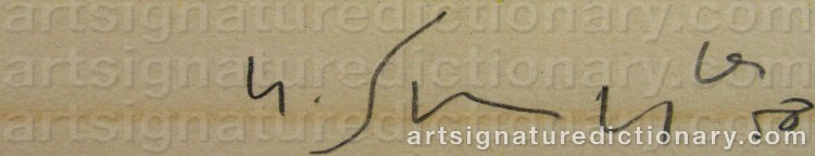 Authentic signature by Gustave SINGIER on Drawing/Graphic/Print artwork