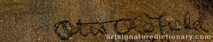 Authentic signature by Otis OLDFIELD on Painting/Watercolour artwork