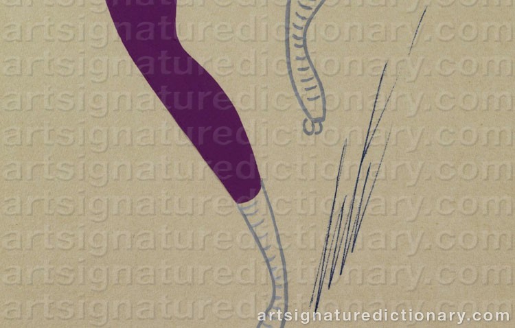 Authentic signature by Romain De ‘Erté’ TIRTOFF on artwork