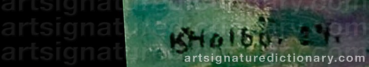 Authentic signature by Kristen HOLBØ on  artwork