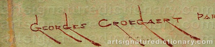 Authentic signature by Georges CROEGAERT on Painting/Watercolour artwork