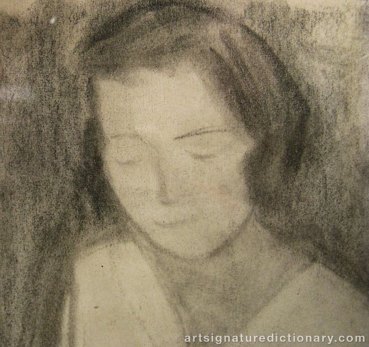 Close-up details showing Helene SCHJERFBECK signature forgery characteristics