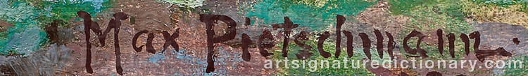 Authentic signature by Max PIETSCHMANN on  artwork