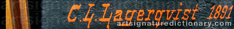 Authentic signature by C.l. LAGERQVIST on  artwork