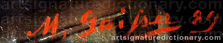 Authentic signature by Max GAISSER on Painting/Watercolour artwork