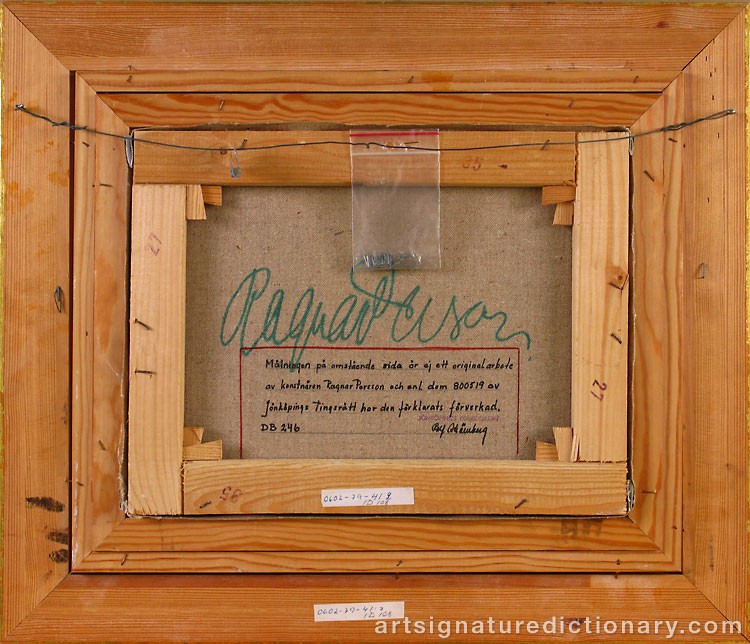 Close-up details showing Ragnar PERSON signature forgery characteristics