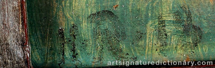 Authentic signature by Hans RYGGEN on Painting/Watercolour artwork